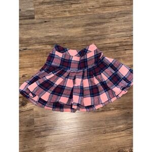 Disney Junior Minnie Mouse Plaid Pleated‎ Skirt Girls 4T Pink Navy Gold Sparkle
